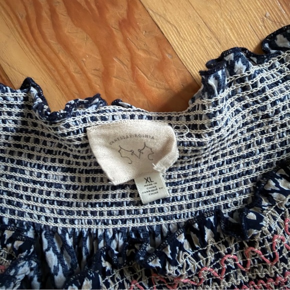 Vanessa Virginia Anthropologie 3/4 Sleeve Off The Shoulder Boho Blouse XL - Picture 2 of 4